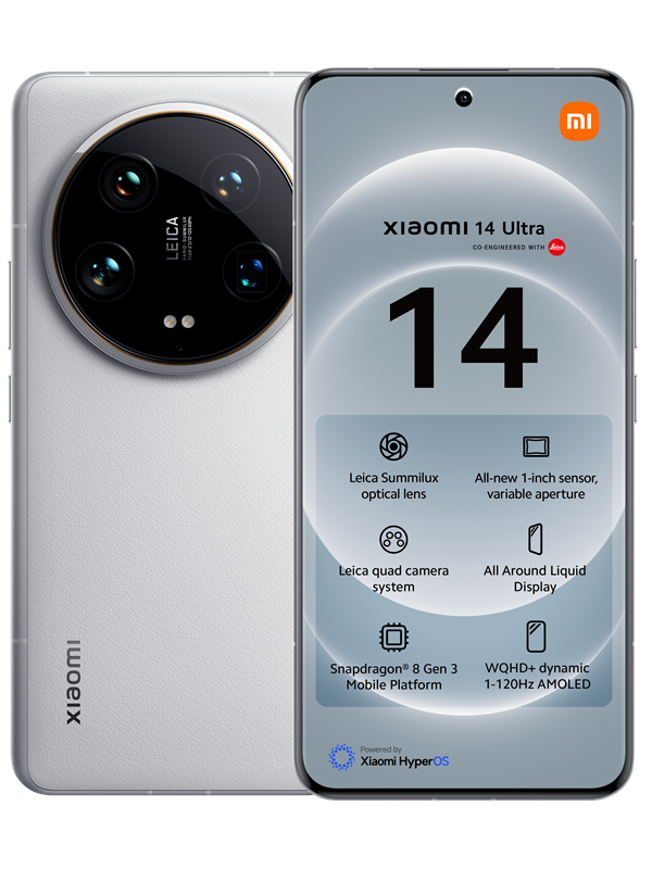 Xiaomi 14 Ultra 512GB - Hvid Mobil med Quad Kamera