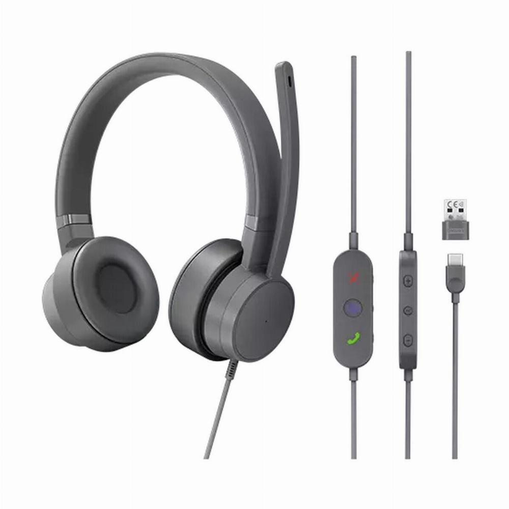 Lenovo Grå Hovedtelefoner med Mikrofon - Fantastisk Tilbud!