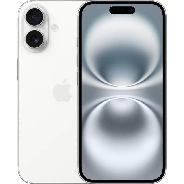 Apple iPhone 16 (128GB Hvid) - Uden abonnementstilbud