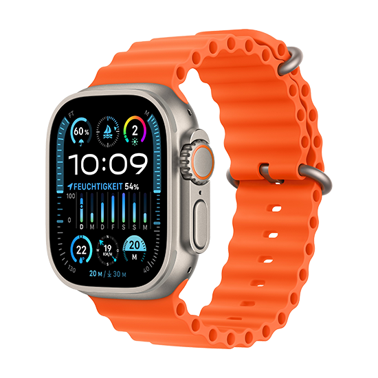 Apple Watch Ultra 2 LTE 49mm Titan med Ocean Band - Orange