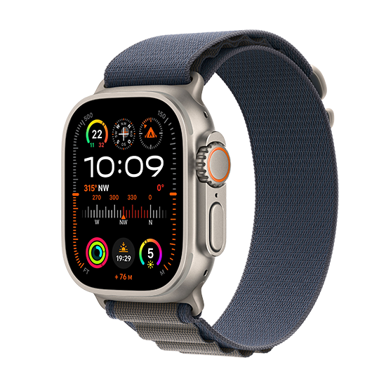 Apple Watch Ultra 2 LTE 49mm Titanium Cover med Alpine Loop - Blå