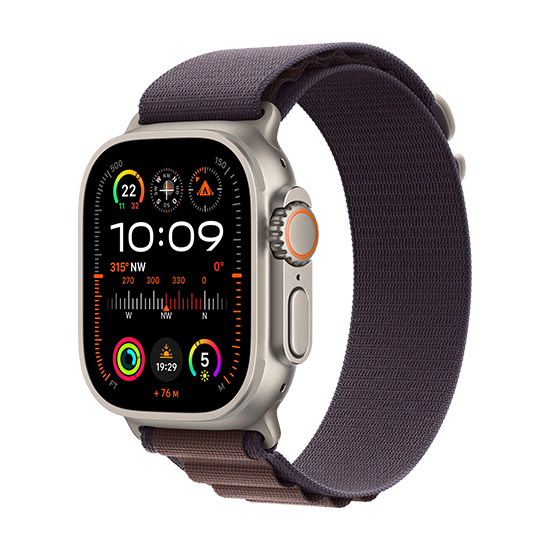 Apple Watch Ultra 2 LTE 49mm i Titanium med Alpine Loop S