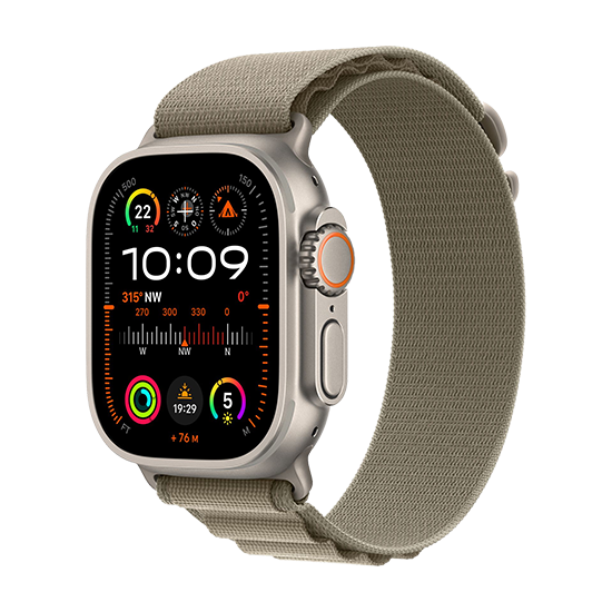 Apple Watch Ultra 2 LTE 49mm Titanium med Alpine Loop - Oliven