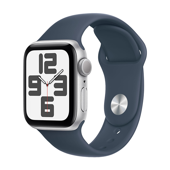Apple Watch SE2 (2023) 44mm Aluminium med Sportbånd S/M - Stormblå
