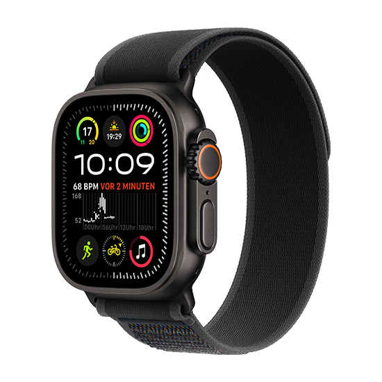 Apple Watch Ultra 2 LTE 49mm Titanur med Trail Loop - Sort