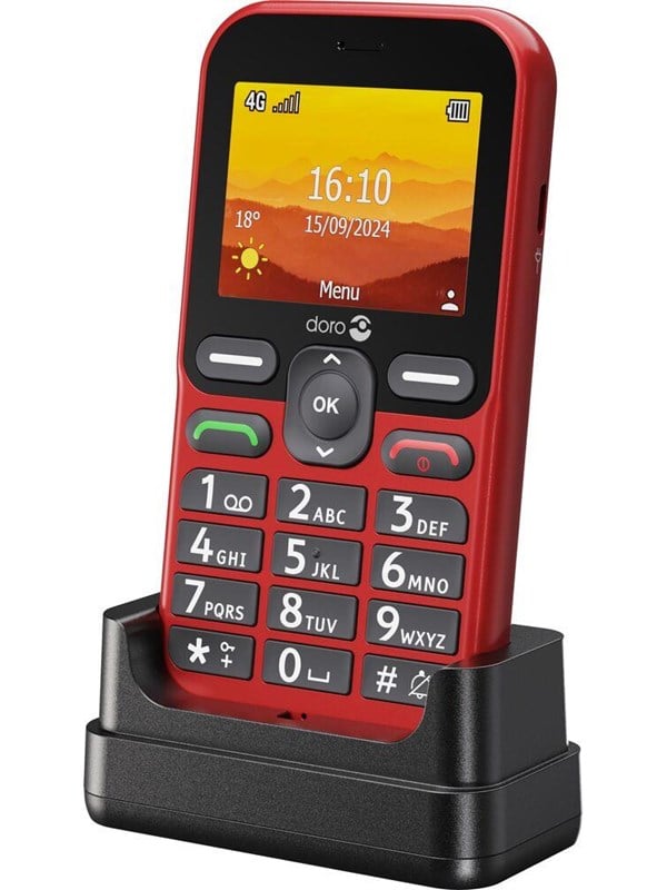 Doro Leva L11 4G Mobiltelefon i Rød - Brugervenlig!