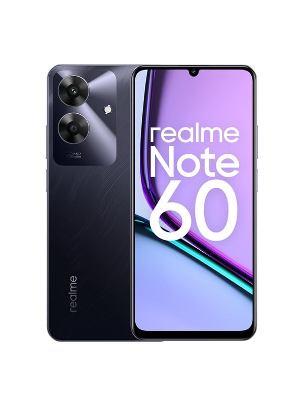 Realme Note 60 128GB - Marble Black, Mobil med 90Hz Display