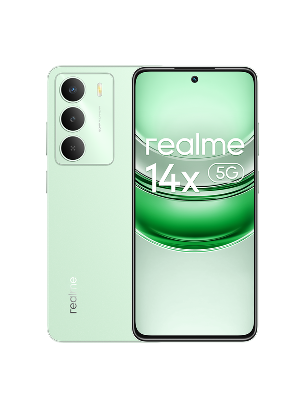 Realme 14x 5G Smartphone - 256GB, Peridot Green, Tilbud!