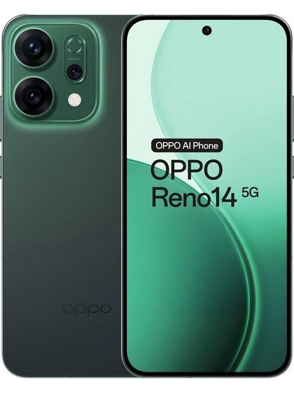 Oppo Reno14 5G 256GB - Luminous Green Mobiltelefon